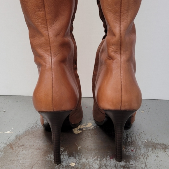 LAUREN RALPH LAUREN LAVINIA KNEE-HIGH BOOTS BOHO POLO TAN SIZE 8.5B - Picture 5 of 13
